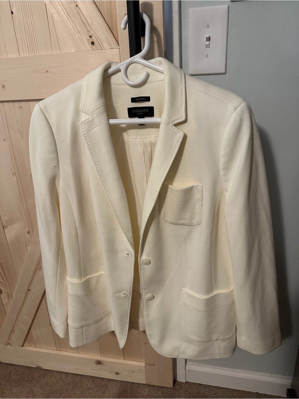 Talbots Aberdeen Cotton Cream Single-Breasted Women's Blazer